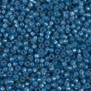 Miyuki rocailles kralen 11/0 - Dyed denim blue silver lined alabaster 11-648
